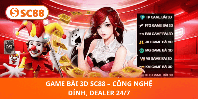 Game Bài 3D SC88 – Công Nghệ Đỉnh, Dealer 24/7